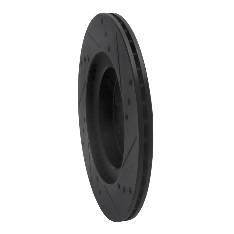 Toyota MR2 Spyder Brake Rotor (1) - Rear Left - R1 Concepts - Drilled & Slotted - Black - `00-`05